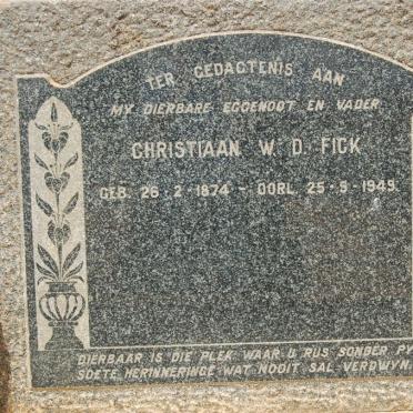 FICK Christiaan W.D. 1874-1949