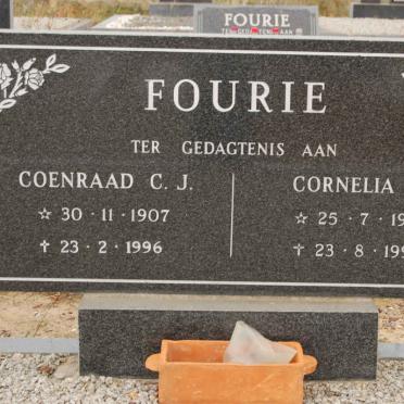 FOURIE Coenraad C.J. 1907-1996 &amp; Cornelia M. 1910-1990