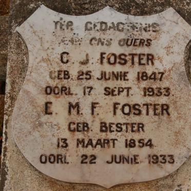 FOSTER C.J. 1847-1933 &amp; E.M.F. nee BESTER 1854-1933