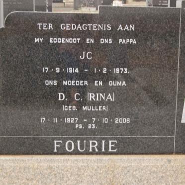 FOURIE J.C. 1914-1973 &amp; D.C. MULLER 1927-2006
