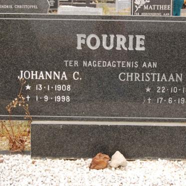 FOURIE Christiaan J.V.D.L. 1908-1984 &amp; Johanna C. 1908-1998