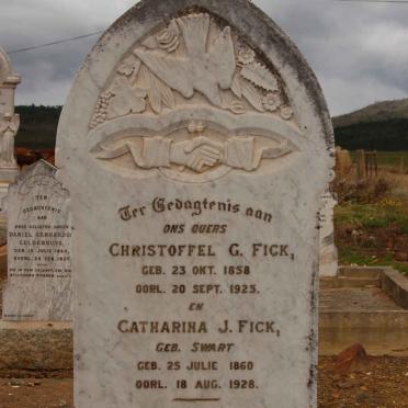 FICK Christoffel G. 1858-1925 &amp; Catharina J. SWART 1860-1928