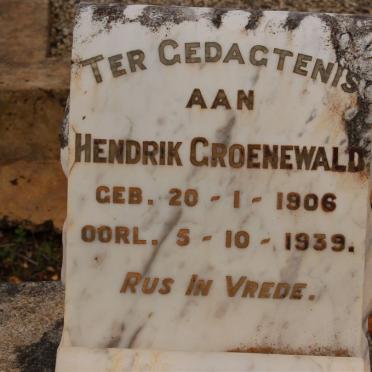 GROENEWALD Hendrik 1906-1939