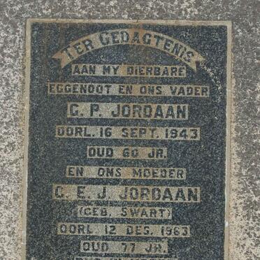 JORDAAN G.P. -1943 &amp; C.E.J. SWART -1963