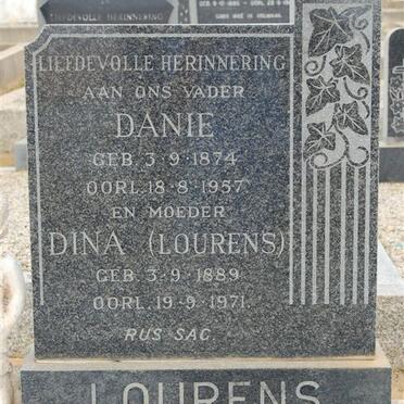 LOURENS Danie 1874-1957 &amp; Dina LOURENS 1889-1971
