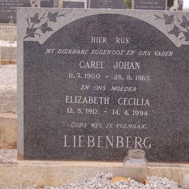 LIEBENBERG Carel Johan 1900-1965 &amp; Elizabeth Cecilia 1912-1994