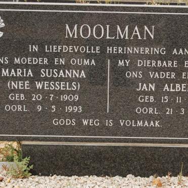 MOOLMAN Jan Albertus 1905-1986 &amp; Maria Susanna WESSELS 1909-1993