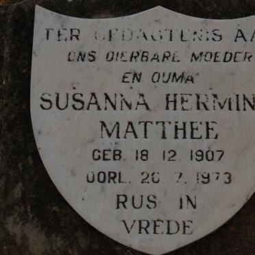 MATTHEE Susanna Hermina 1907-1973