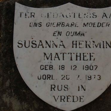 MATTHEE Susanna Hermina 1907-1973