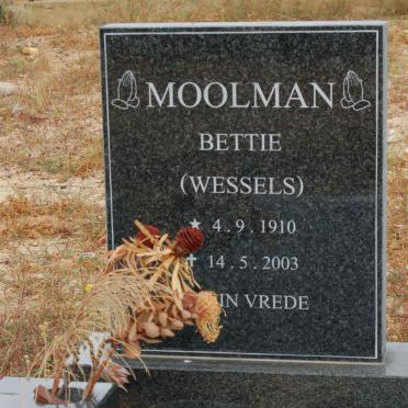 MOOLMAN Bettie nee WESSELS 1910-2003