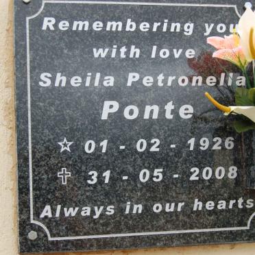 PONTE Sheila Petronella 1926-2008