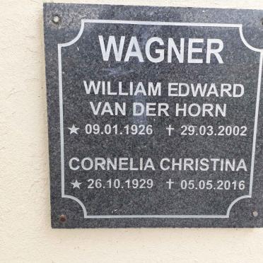 WAGNER William Edward Van Der Horn 1926-2002 &amp; Cornelia Christina 1929-2016