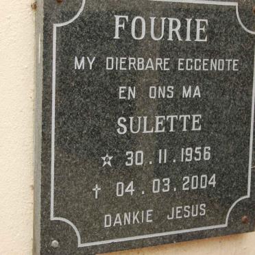 FOURIE Sulette 1956-2004