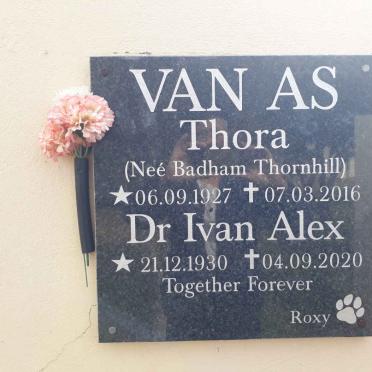 AS Ivan Alex, van 1930-2020 &amp; Thora BADHAM THORNHILL 1927-2016