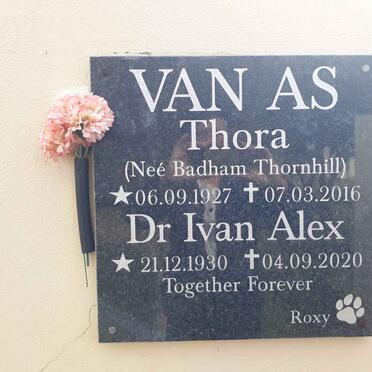 AS Ivan Alex, van 1930-2020 &amp; Thora BADHAM THORNHILL 1927-2016