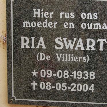 SWART Ria nee DE VILLIERS 1938-2004