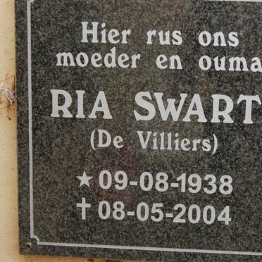 SWART Ria nee DE VILLIERS 1938-2004