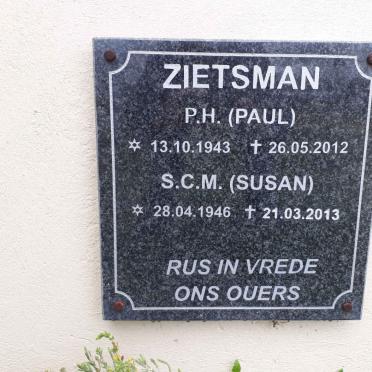 ZIETSMAN P.H. 1943-2012 &amp; S.C.M. 1946-2013