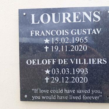 LOURENS Francois Gustav 1965-2020 :: LOURENS Oelof De Villiers 1993-2020