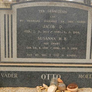 OTTO Jacob D. 1877-1954 &amp; Susanna M.H. SWART 1881-1956