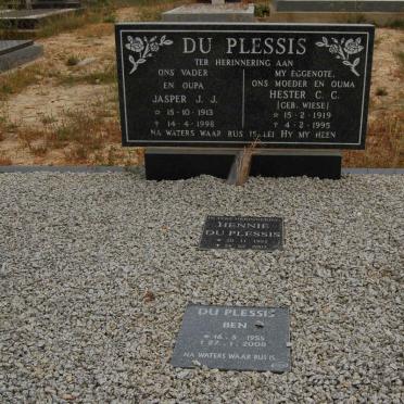 PLESSIS Jasper J.J., du 1913-1998 &amp; Hester C.C. WIESE 1919-1995 :: DU PLESSIS Hennie 1951-2003 :: DU PLESSIS Ben 1955-2008 