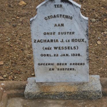 ROUX Zacharia J., le nee WESSELS -1928