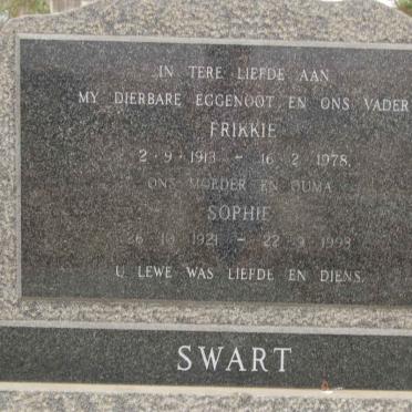 SWART Frikkie 1913-1978 &amp; Sophie 1921-199?