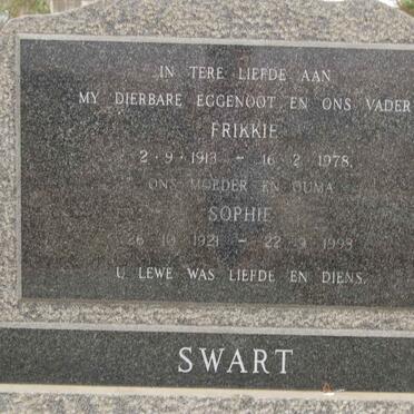SWART Frikkie 1913-1978 &amp; Sophie 1921-199?