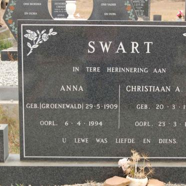 SWART Christiaan A.V.D.L. 1909-1993 &amp; Anna GROENEWALD 1909-1994