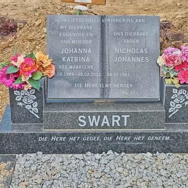 SWART Nicholas Johannes 1961- &amp; Johanna Katrina 1949-2022