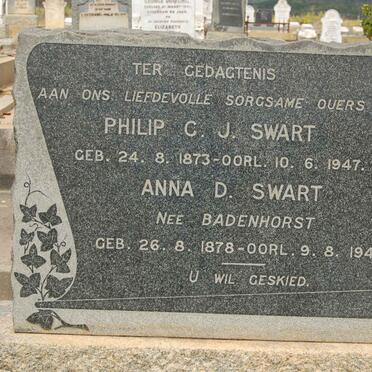 SWART Philip C.J. 1873-1947 &amp; Anna D. BADENHORST 1878-1945