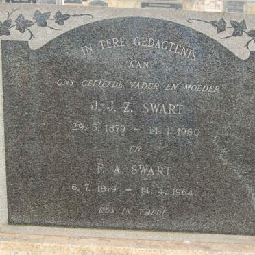 SWART J.J.Z. 1879-1960 &amp; P.A. 1879-1964