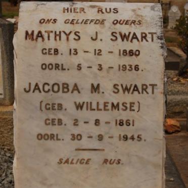 SWART Mathys J. 1860-1936 &amp; Jacoba M. WILLEMSE 1861-1945