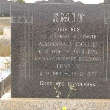 SMIT Erns H. 1913-1977 &amp; Adriaana J. 1906-1974