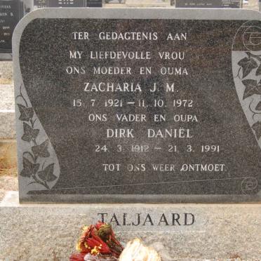 TALJAARD Dirk Daniel 1912-1991 &amp; Zacharia J.M. 1921-1972
