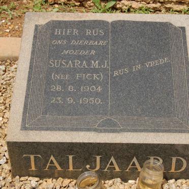 TALJAARD Susara M.J. nee FICK 1904-1950