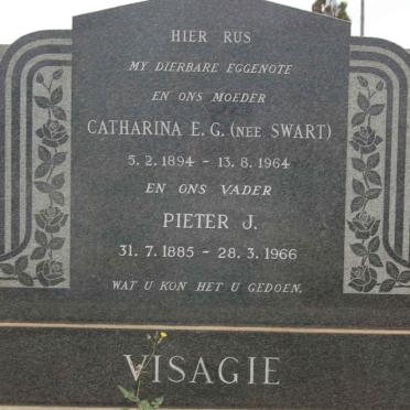 VISAGIE Pieter J. 1885-1966 &amp; Catharina E.G. SWART 1894-1964