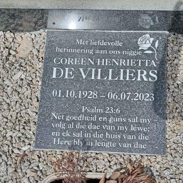 VILLIERS Coreen Henrietta, de 1928-2023