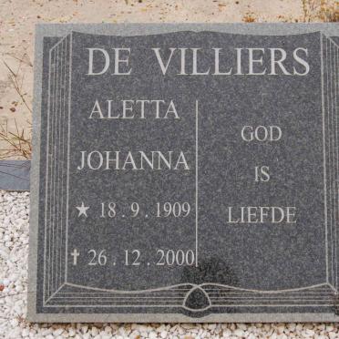 VILLIERS Aletta Johanna, de 1909-2000