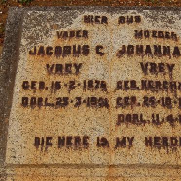 VREY Jacobus C. 1876-1951 &amp; Johanna L. KERSHNER 1881-1957