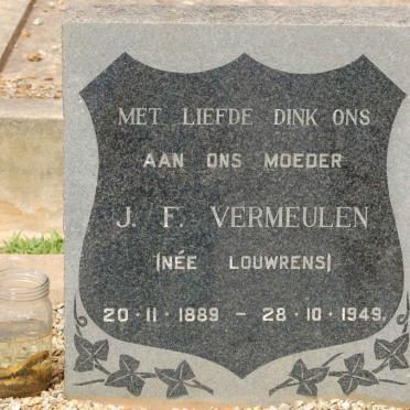 VERMEULEN J.F. nee LOUWRENS 1889-1949