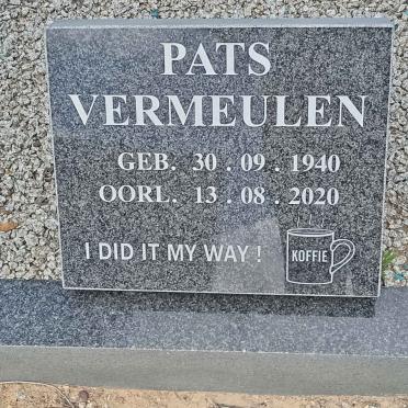 VERMEULEN Pats 1940-2020