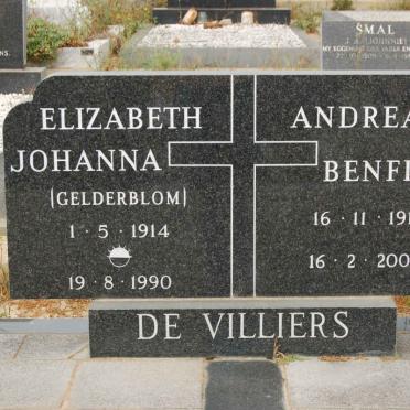 VILLIERS Andreas Benfield, de 1911-2003 &amp; Elizabeth Johanna GELDERBLOM 1914-1990