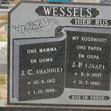 WESSELS J.P. 1907-1985 &amp; J.C. 1912-1999