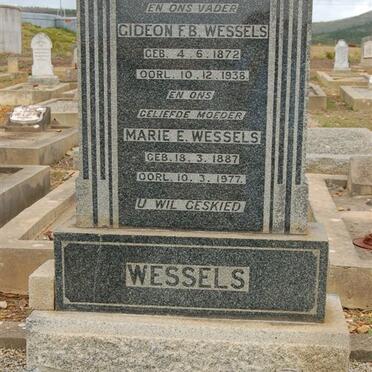 WESSELS Gideon F.B. 1872-1938 &amp; Marie E. 1887-1977