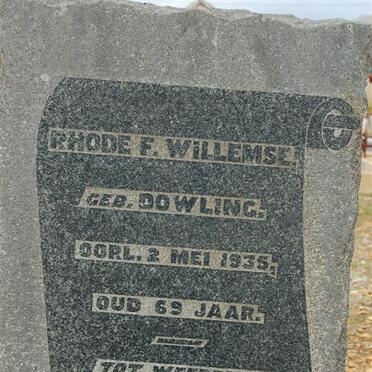 WILLEMSE Rhoda F. nee DOWLING -1935
