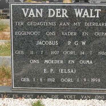 WALT Jacobus P.G.W., van der 1907-1986 &amp; E.P. 1912-1998