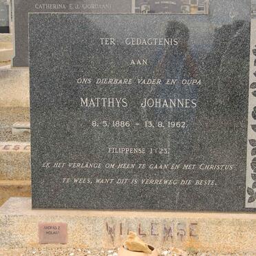 WILLEMSE Matthys Johannes 1886-1962