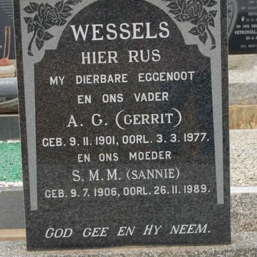 WESSELS A.G. 1901-1977 &amp; S.M.M. 1906-1989