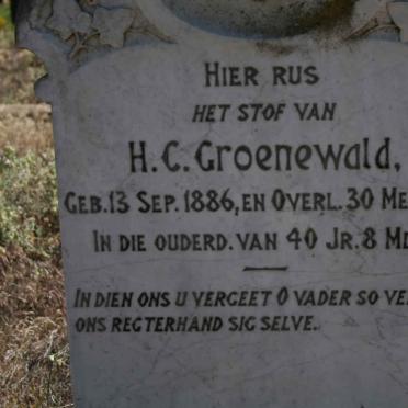 GROENEWALD H.C. 1886-1927